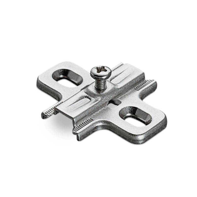 SALICE Kreuzmontageplatte Serie 200 H3 Langloch für Holzschrauben Nickel Matt von Salice