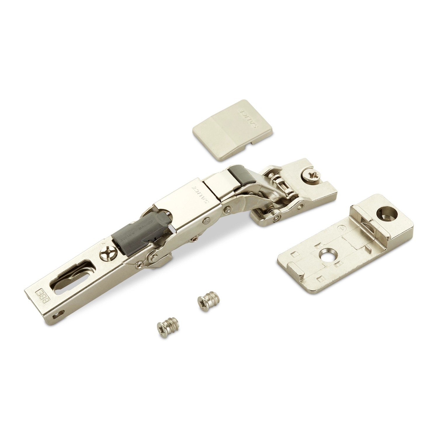 SALICE Universalscharnier für Dünne Türen Ab 8 mm Stärke Push Open Ohne Feder 110 Grad Nickel Matt von Salice