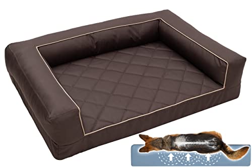 Salla Hundebett, Orthopädisches Bett für Hunde, Waschbares Hundesofa mit Abnehmbarem Bezug, Hundematratze für Haustiere, Haustierbett, Tierbett, Hundecouch, 120 cm x 90 cm, Braun von Salla