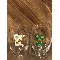 Mn Kleeblatt Stemless Weinglas von SallieLoon