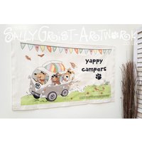 Hippie Campervan Geschirrtuch - Yappy Campers von SallyGristArtwork