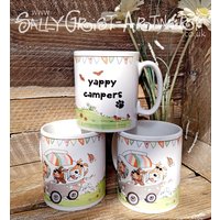 Tasse Im Hippie-Camper-Design - „Yappy Campers" von SallyGristArtwork