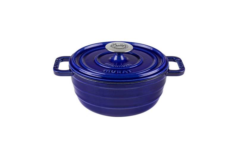 Sallys Bräter Vielseitiger Gusseisentopf Murat, perfekt zum Schmoren & Brotbacken, Vollgusseisen mit hochwertiger Emaille-Beschichtung (inklusive Kochheft, gleichmäßige Wärmeverteilung & ofenfest bis 250 °C), Mittlere Größe – Ø 22 cm / 2,2 l von Sallys