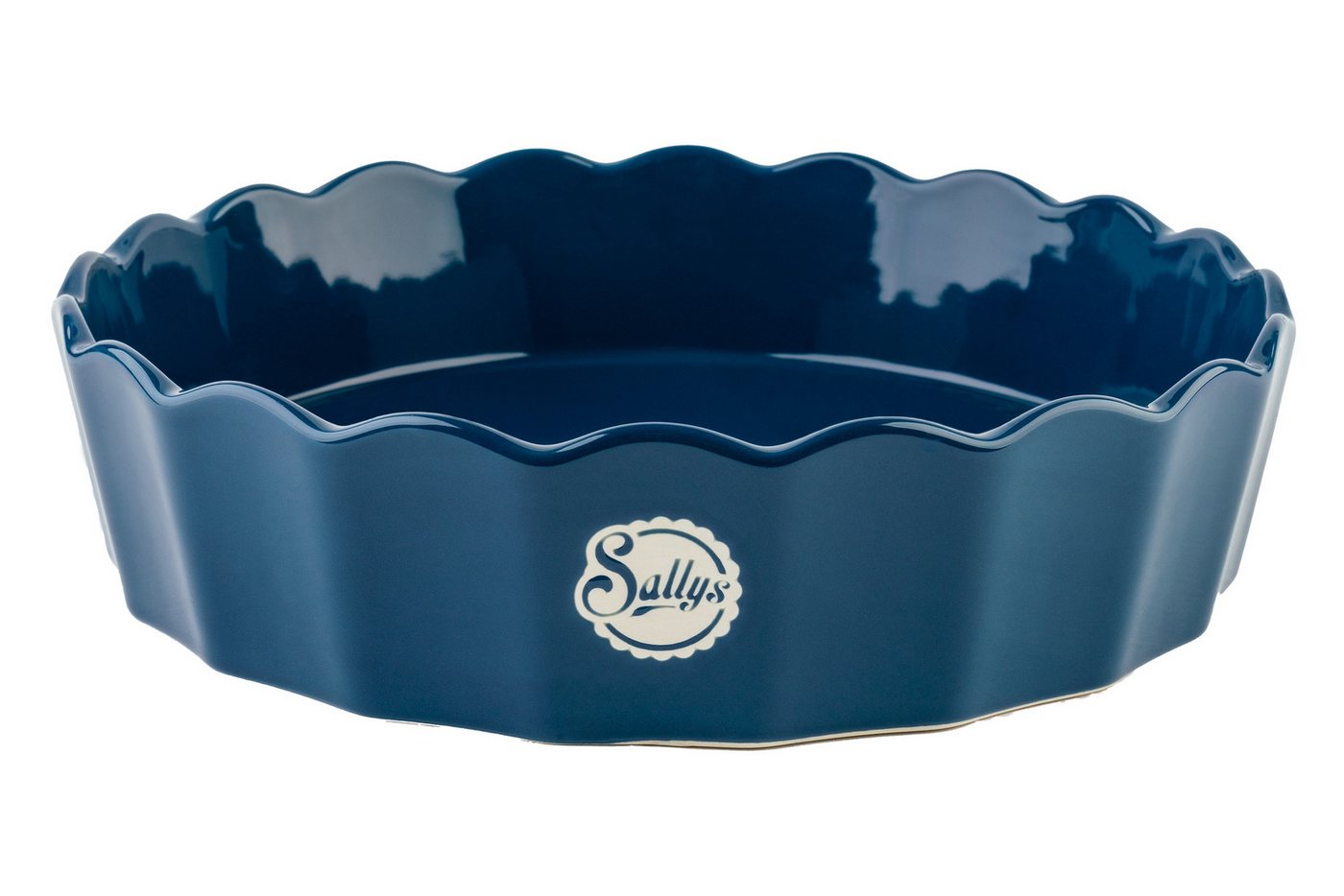 Sallys Auflaufform Stoneware Ofenform rund 32,5 x 7 cm - aus natürlichen Materialien von Sallys