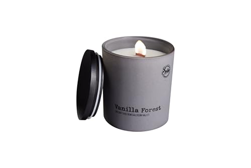 Sallys Duftkerze „Vanilla Forest“ - Duftkerze im Glas Groß mit Holzdocht mit Knistereffekt Kerze Candle Scented Candle Kerze im Glas Vanille Sjoawax Blend Edler Deckel Sallys Duftkerze „Vanilla Forest“ - Duftkerze im Glas Groß mit Holzdocht mit Knistereffekt Kerze Candle Scented Candle Kerze im Glas Vanille Sjoawax Blend Edler Deckel von Sallys
