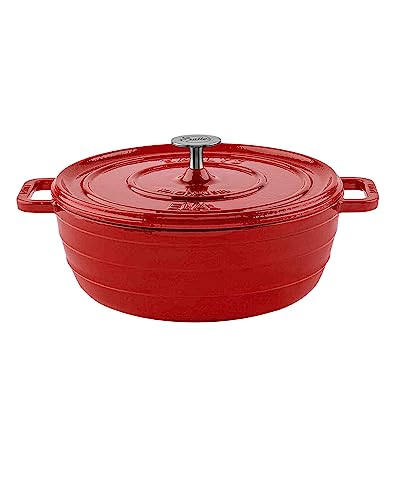 Sallys 'Ela' Deluxe Gusseisentopf - Robustes und Hochwertiges Kochjuwel für Perfektes Garen (Lava Red) von Sallys