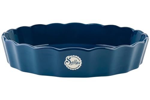 Sallys Stoneware Ofenform oval 36,5 x 27,5 cm x 7,5 cm - Auflaufform aus natürlichen Materialien, kratz- und schnittfest (Night Blue) von Sallys