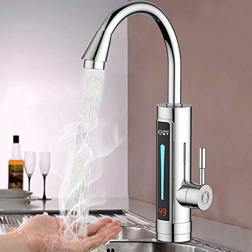 360° LED Durchlauferhitzer Elektrischer Wasserhahn, Küchearmatur Spültisch Küchenarmatur Heiß und kalt duale Nutzung Einhandmischer Bad Faucet von Salmeee