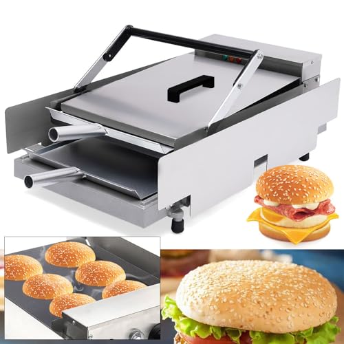 Kommerziellen Doppel Hamburger Maschine, 2000W Grillplatte Bratplatte Zeit & Temp. Steuerung Burger-Maschine aus Edelstahl Burger Maker von Salmeee