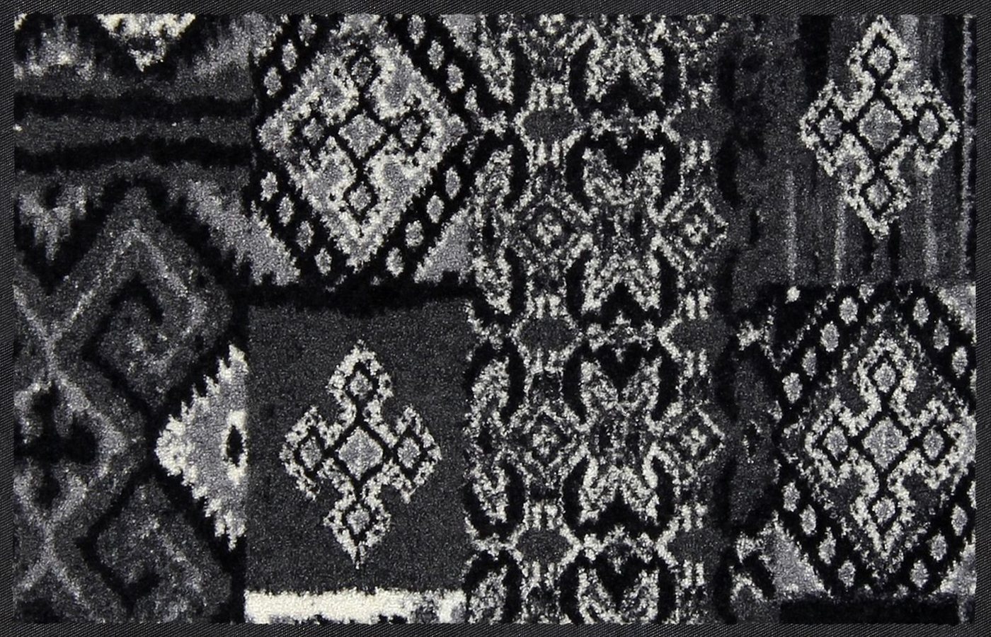 Fußmatte Salonloewe LA GRANGE BLACK Fußmatte Wohnmatte 45 x 70 cm, Salonloewe, rechteckig, Höhe: 7 mm, In- und Outdoor, waschbar bei 40° Grad in der Waschmaschine und trocknergeeignet von Salonloewe