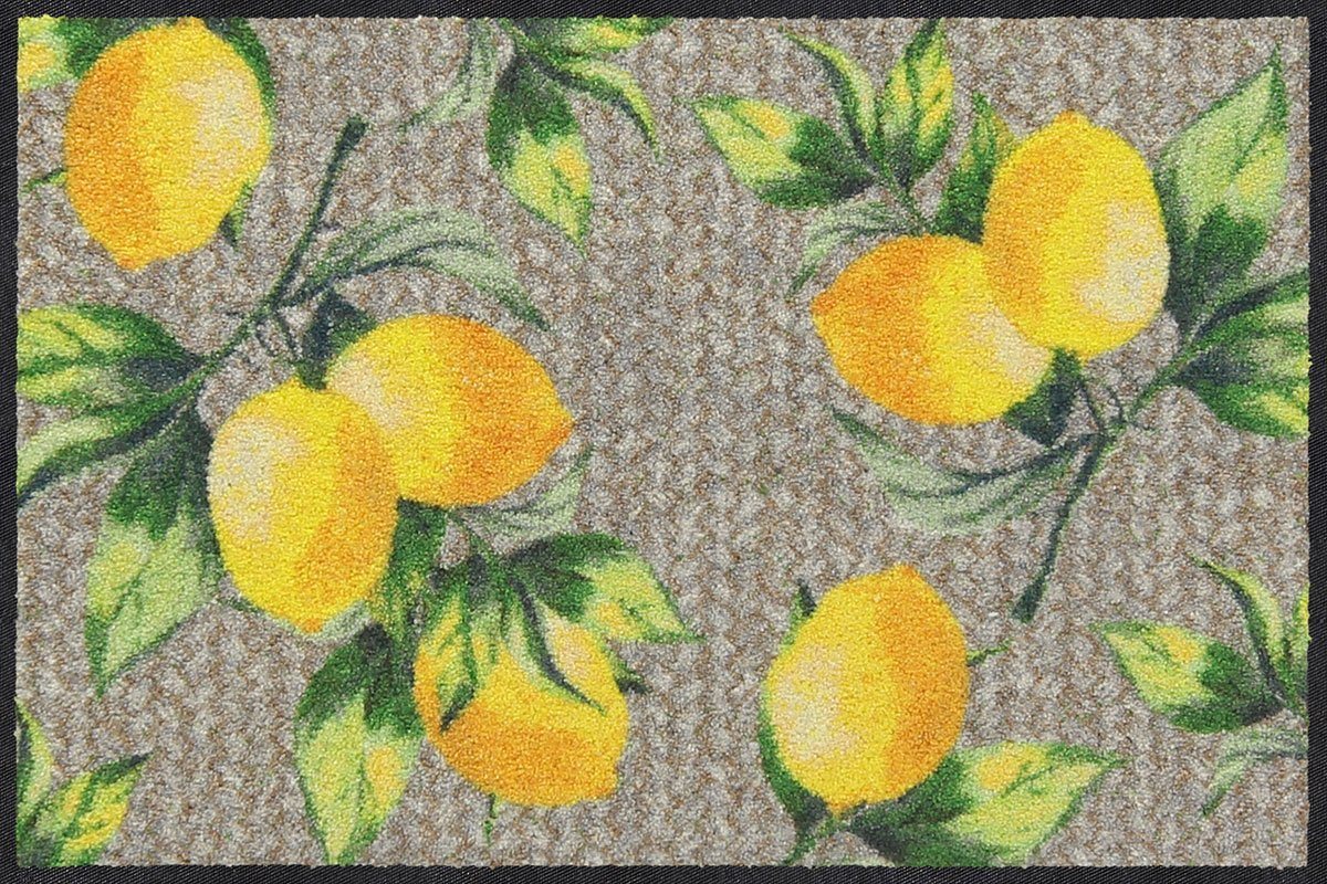 Fußmatte Salonloewe LEMONS PURE Fußmatte Wohnmatte 50 x 75 cm, Salonloewe, Rechteckig, Höhe: 7 mm, In- und Outdoor, waschbar bei 40° Grad in der Waschmaschine und trocknergeeignet von Salonloewe