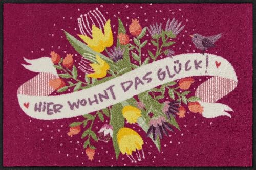 Salonloewe Eingangsmatte & Fußmatte Das Glück - Waschbare Wohnmatte in 50 x 75 cm - Sommerliches florales Design für Innenbereich & Eingangsbereich Salonloewe Eingangsmatte & Fußmatte Das Glück - Waschbare Wohnmatte in 50 x 75 cm - Sommerliches florales Design für Innenbereich & Eingangsbereich von Salonloewe