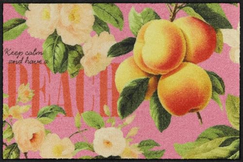 Salonloewe Eingangsmatte & Fußmatte Happy Peach- Waschbare Wohnmatte in 50 x 75 cm - Sauberlauf mit Pfirsich-Design für Innenbereich & Eingangsbereich Salonloewe Eingangsmatte & Fußmatte Happy Peach- Waschbare Wohnmatte in 50 x 75 cm - Sauberlauf mit Pfirsich-Design für Innenbereich & Eingangsbereich von Salonloewe