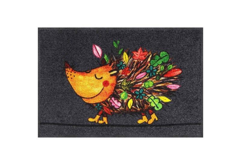Salonloewe Fußmatte Fußmatte 50x75 Funky Hedgy 2, Eingangsmatte normal, Höhe: 500 mm von Salonloewe