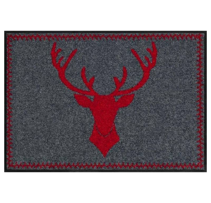 Salonloewe Fußmatte Fußmatte 50x75 Cottage Chic Franz anthrazit, Eingangsmatte normal, Höhe: 500 mm von Salonloewe