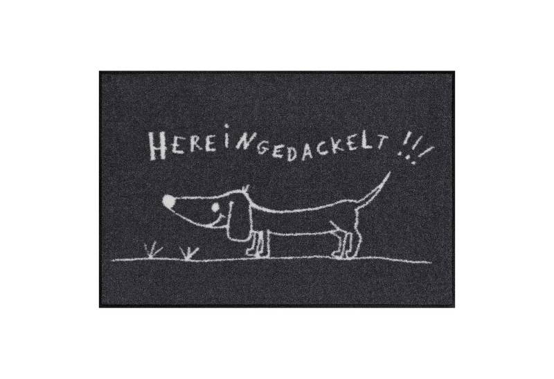 Salonloewe Fußmatte Fußmatte 50x75 Hereingedackelt grau, Eingangsmatte normal, Höhe: 500 mm von Salonloewe