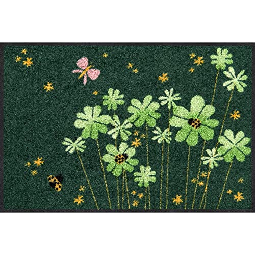 Salonloewe Fußmatte Lucky Time 50x75 cm Eingangsmatte mit Motiv für innen und außen Fussabtreter waschbar Flur-Teppich mit schönem Design von Salonloewe