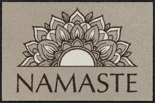 Salonloewe Fußmatte Namaste Ornament - Waschbare Wohnmatte & Eingangsmatte in 50 x 75 cm - Sauberlauf & Schmutzabtreter mit orientalischem Design von Salonloewe