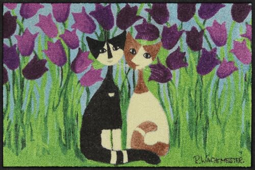 Salonloewe Fußmatte Rosina Wachtmeister Cielo Di Tulipani- Waschbare Eingangsmatte in 50 x 75 cm - waschbarer Sauberlauf & Fußabtreter für den Eingangsbereich von Salonloewe
