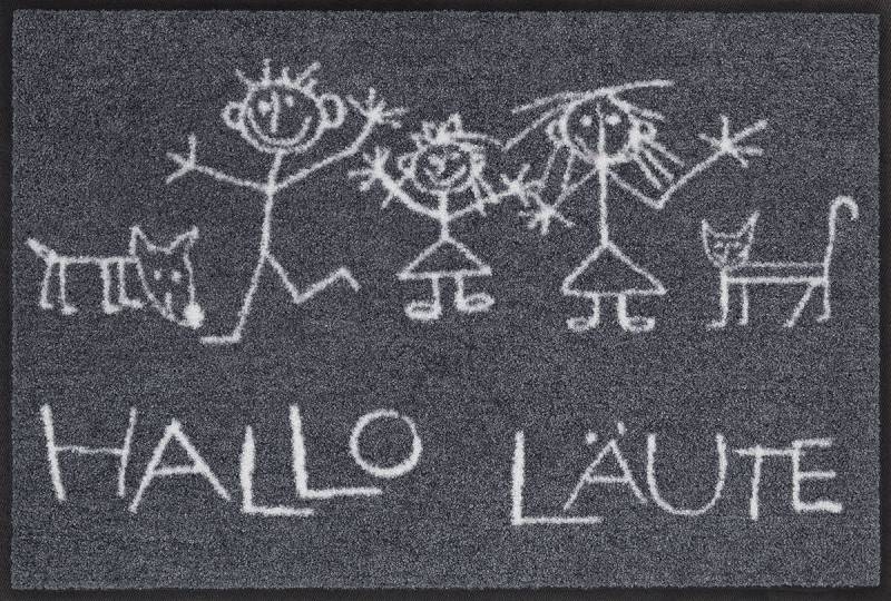 Salonloewe Fußmatte Salonloewe HALLO LÄUTE Fußmatte Wohnmatte 50 x 75 cm, Rechteckig, Höhe: 7 mm, In- und Outdoor, waschbar in der Waschmaschine und trocknergeeignet von Salonloewe