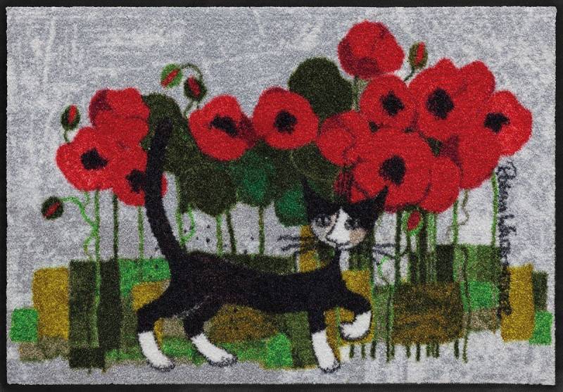 Salonloewe Fußmatte Salonloewe POPPYWALK Fußmatte Wohnmatte Rosina Wachtmeister 50 x 75 cm, Rechteckig, Höhe: 7 mm, In- und Outdoor, waschbar bei 40° und trocknergeeignet von Salonloewe