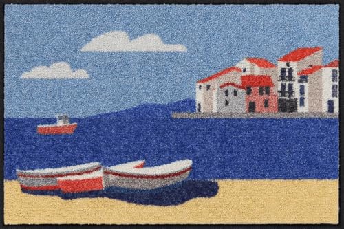 Salonloewe Fußmatte Seaside Paradise- Waschbare Wohnmatte & Eingangsmatte in 50 x 75 cm- geeignet für Schmutzfang im Eingangsbereich von Salonloewe