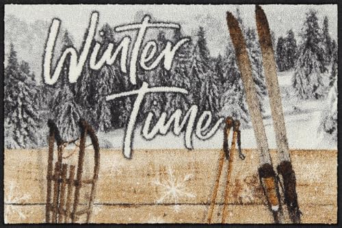 Salonloewe Fußmatte Winter Memories | Schmutzfangmatte für Weihnachten waschbar & rutschfest | Fußabtreter 100% PVC Frei für Innen & Außen (30 x 75 cm) von Salonloewe