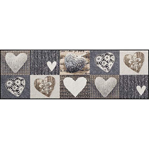 Salonloewe Fußmatte waschbar Alpenglück Herzen 60x180 cm Wohn-Teppich Flur-Läufer grau-beige Landhaus-Stil rutschfest Salonloewe Fußmatte waschbar Alpenglück Herzen 60x180 cm Wohn-Teppich Flur-Läufer grau-beige Landhaus-Stil rutschfest von Salonloewe