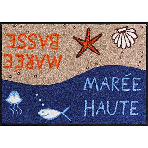 Salonloewe Fußmatte waschbar Welcome Home Mareé 50x75 cm Eingangs-Matte Fussabtreter maritim von Salonloewe