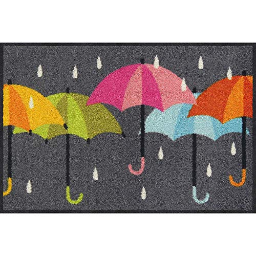 Salonloewe Raindance 050x075 cm Eingangs-Haus-Tür-Matte waschbar Fussabtreter Bunt außen Regenschirm von Salonloewe