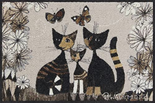 Salonloewe Rosina Wachtmeister Fußmatte waschbar by Gatti Con Fiori 50 x 75 cm Tür-Matte Katzen bunt von Salonloewe