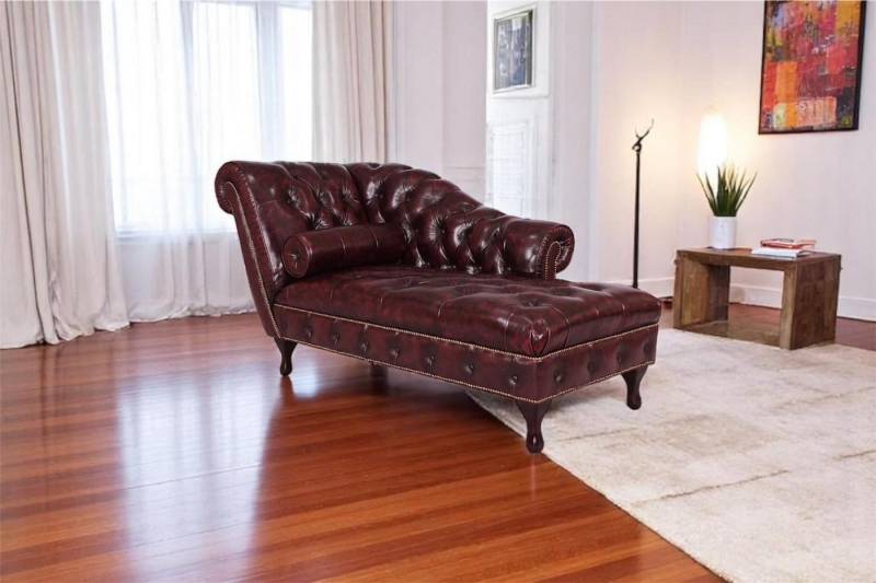 Salottini Chaiselongue VERKÜRZTE LIEFERZEIT Chesterfield Leder Sofa Dustin Chaiselongue, 1 Teile, Vollleder von Salottini