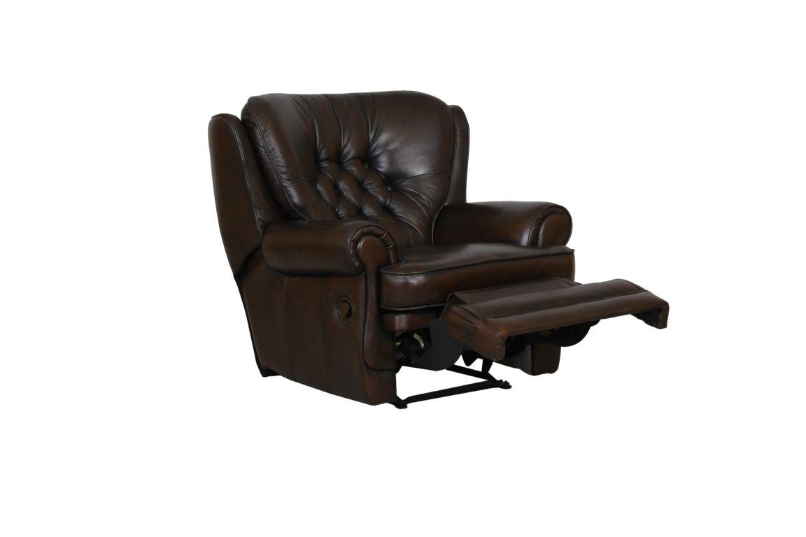 Salottini Chesterfield-Sessel Chesterfield Ohrensessel Sting Recliner Ledersessel SOFORT LIEFERBAR, Vollleder von Salottini