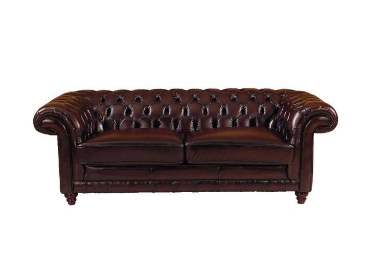 Salottini Chesterfield-Sofa 3er Sofa Chesterfield Couch Glasgow Ledersofa Garnitur, Federkern, braun von Salottini