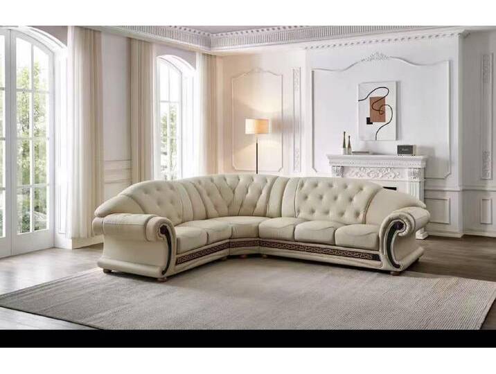 Salottini Chesterfield-Sofa Verkürzte Lieferzeit Chesterfield Oriental Ecksofa Eckcouch BEIGE, Exklusives Design, beige von Salottini