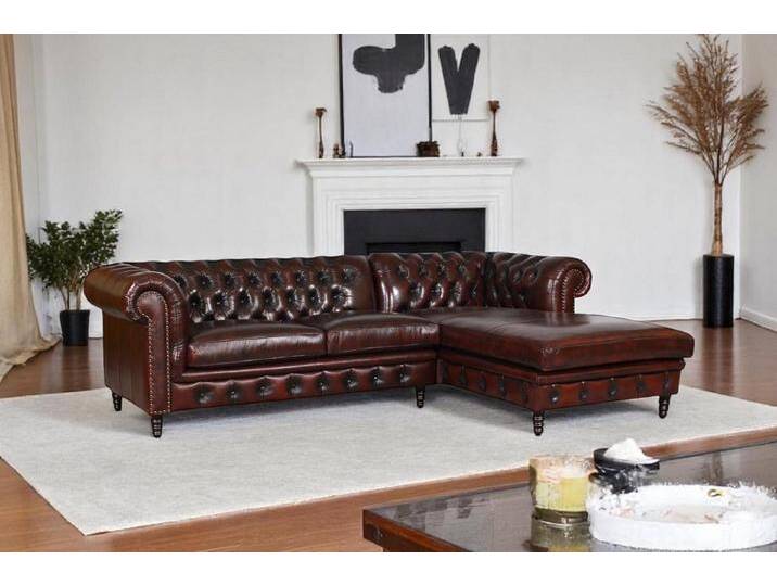 Salottini Chesterfield-Sofa Luxus Chesterfield Ecksofa Hampshire Eckcouch Sofa, 2 Teile, Vollleder, rot Salottini Chesterfield-Sofa Luxus Chesterfield Ecksofa Hampshire Eckcouch Sofa, 2 Teile, Vollleder, rot von Salottini