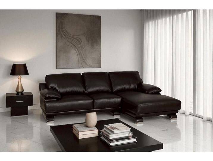 Salottini Ecksofa Designer Ecksofa Modell Gaudi Deluxe Eckcouch, 2 Teile, Vollleder, schwarz von Salottini