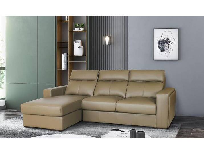 Salottini Ecksofa Designer Ecksofa Modell Mendis Leder Eckcouch, 2 Teile, Vollleder, braun von Salottini