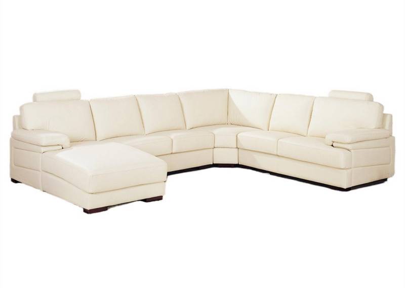 Salottini Ecksofa Ecksofa Adriano Wohnlandschaft Leder Beige, Federkern von Salottini