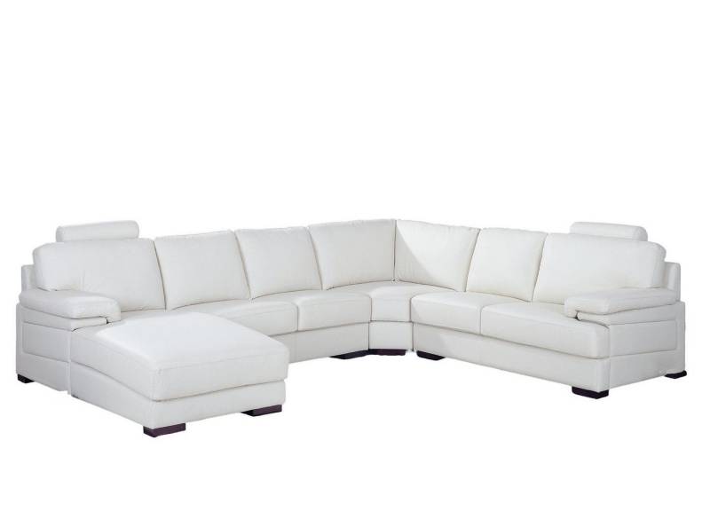 Salottini Ecksofa Ecksofa Adriano Wohnlandschaft Leder Weiß, Federkern von Salottini