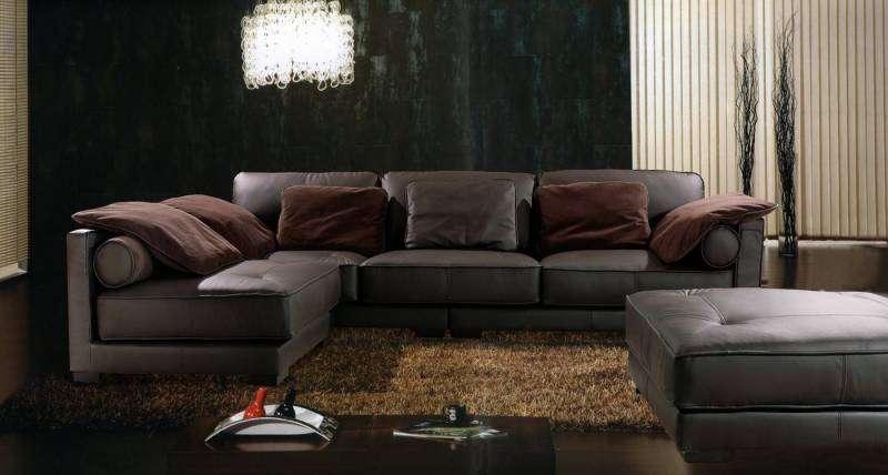 Salottini Ecksofa Ecksofa Bartolo Wohnlandschaft Leder Eckcouch, Taschenfederkern von Salottini