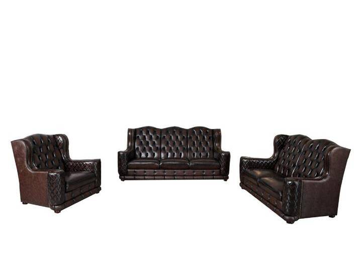 Salottini Polstergarnitur XL Luxus Chesterfield Watford Sofagarnitur 3/3 Polstergarnitur, (2-tlg), braun von Salottini