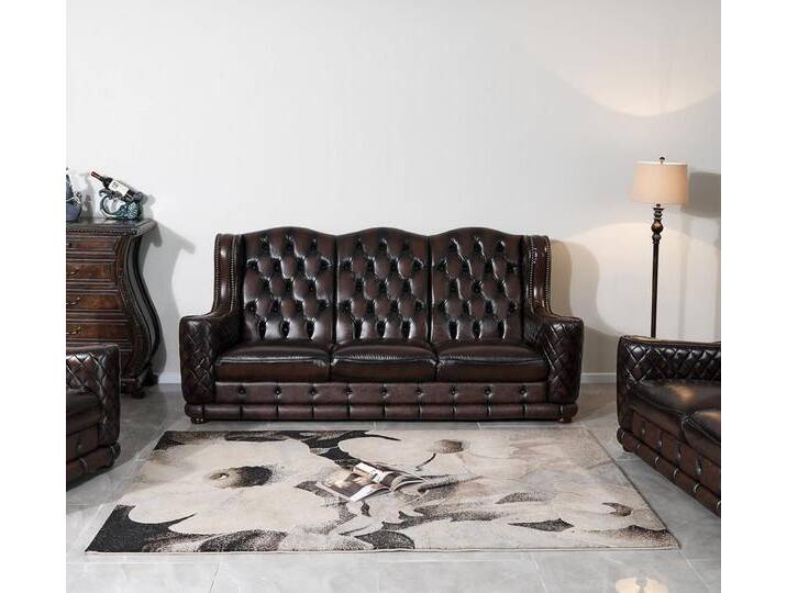 Salottini Chesterfield-Sofa VERKÜRZTE LIEFERZEIT XL Luxus Chesterfield 3-Sitzer Watford, 1 Teile, Handarbeit, braun von Salottini