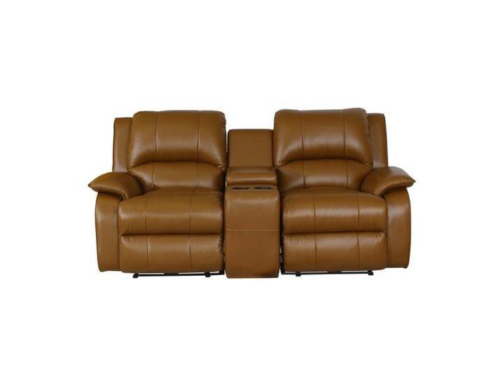 Salottini Sofa Elektrisches Recliner Kinosofa Asset 2-Sitzer Sofa mit Motoren, 3 Teile, Vollleder, braun von Salottini