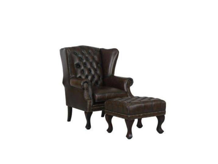 VERKÜRZTE LIEFERZEIT Chesterfield Ohrensessel Dunhill Deluxe Ledersessel & Ho... von Salottini