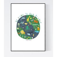 Be Kind To Our Planet Wandkunst - Kinderbilder Kinderwandkunst Kinderbild Kinder Illustration von Salpdesign