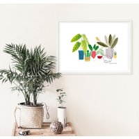Zimmerpflanze Wandkunst - A4 Pflanzendrucke von Salpdesign