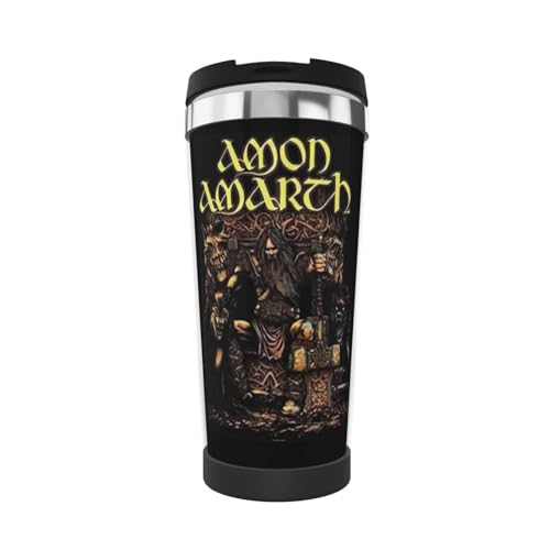 Salpica Amon Amarth Isolierte, doppelwandige Reisebecher aus Edelstahl, auslaufsicher, isolierte Kaffeetasse für Zuhause, Büro, Küche im Freien von Salpica