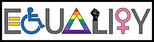 Equality Stoßstangen-Aufkleber "We are All Powerful Valuable Deserving & Equal", Vinyl-Aufkleber, 15,2 x 5,1 cm, für Autofenster, LGBT-Q-IA Gay Pride Female BLM + Better Than Magnets von Salt Water Johnny's