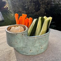 Bio-Förmige Servierschale/Küstenkeramik Chips Und Dips Servierplatte /Keramik-Servierschale von SaltAndSeaPottery